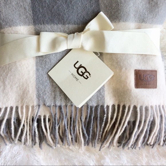 NWT UGG 100% Wool Plaid Throw Blanket - Picture 4 of 4
